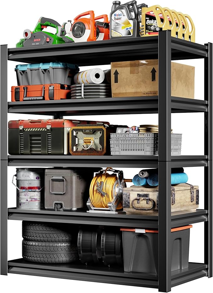 48" W Garage Storage Shelves 2500LBS Heavy Duty Garage Shelving 5 Tier by Unknown