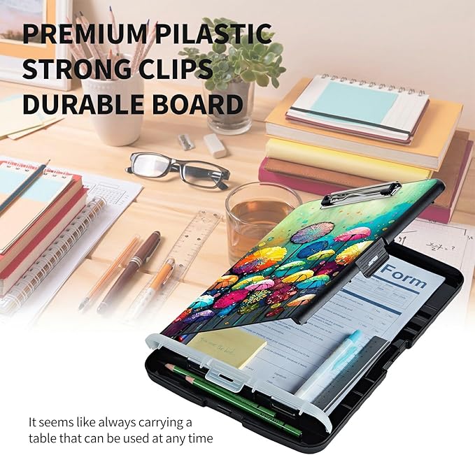 Clipboard with Storage High Capacity Plastic Nursing Clipboards with Pen Holder - Image 6