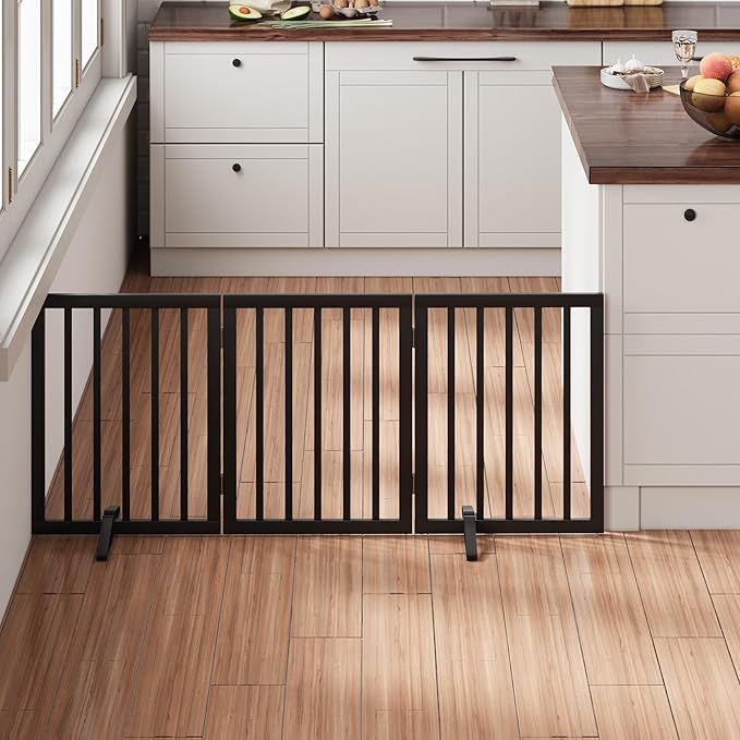 Black 18-55" Foldable Pet Gate for Stairs & Doorways, Puppy Gate Fence - Image 2