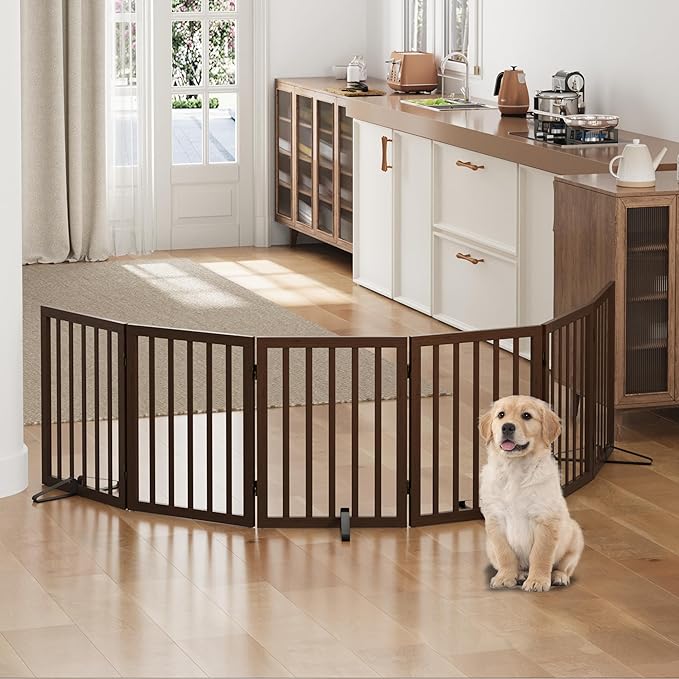 Dog Gates for Doorways, Freestanding Dog Gate Indoor, Foldable Pet Gates for - Image 6