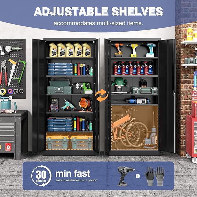 Metal Garage Storage Cabinet - Image 4