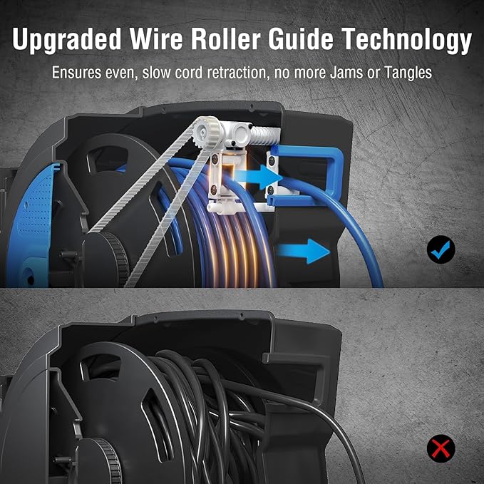 SURAIELEC 12 Gauge Extension Cord Reel, 60 FT Retractable Extension Cord - Image 5