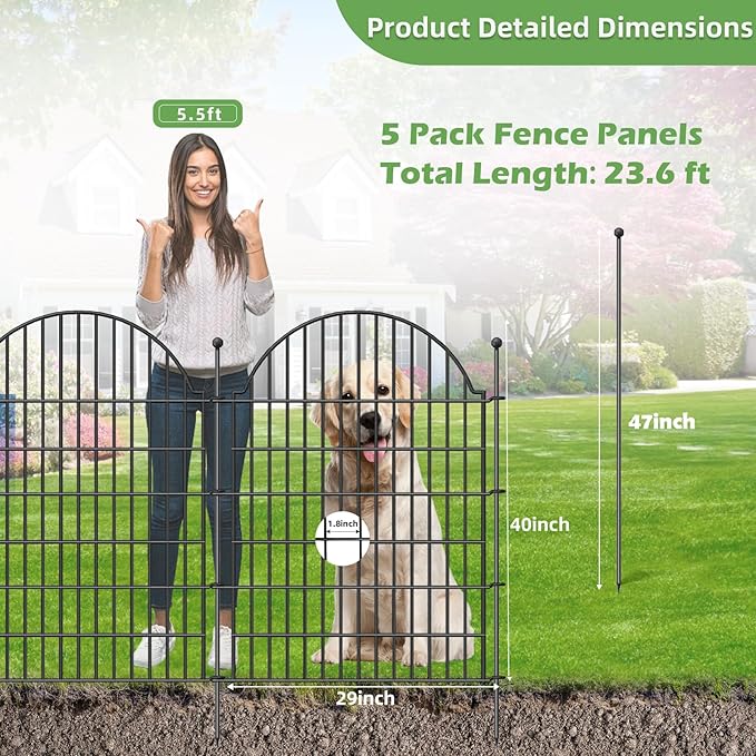 5 Panels Decorative Outdoor Garden Fencing - Image 2