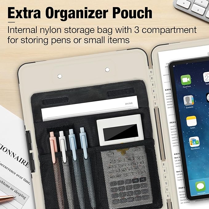 Sooez Toughest Clipboard with Storage, Internal Pen Pouch Included, Letter/ A4 - Image 4