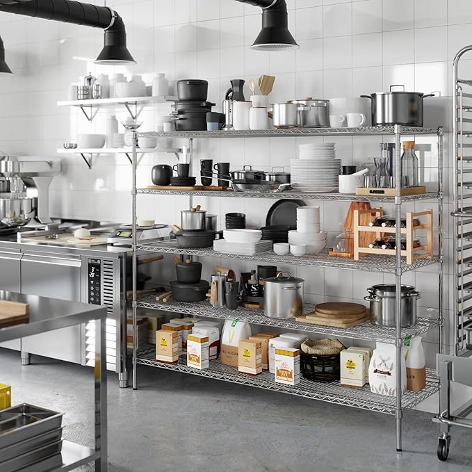 24" Deep x 72" Wide x 64" Height Wire Shelving Kit | 5-Tier | NSF Commercial - Image 6