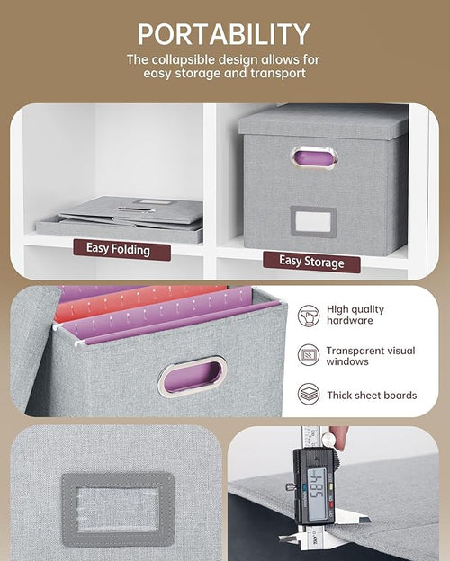 2 Pack File Storage Organizer, Filing Box, Portable File Box - Image 2