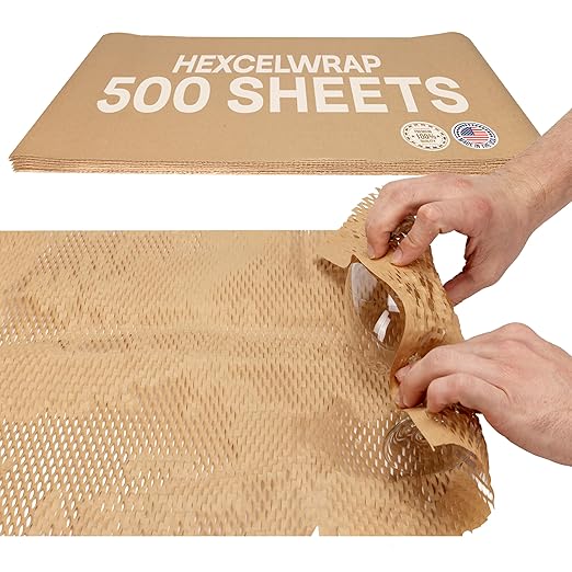 IDL Packaging 15.25" x 22" Honeycomb Kraft Packing Paper Sheets, Storage by IDLPackaging