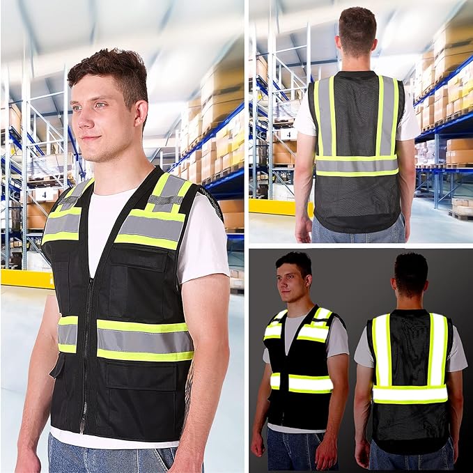 ProtectX 6 Pockets High Visibility Safety Vest - Image 2