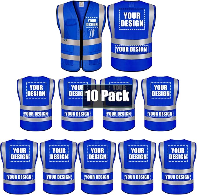 BeautyWill Custom Safety Vest Customized Logo Class 2 High Visibility by BeautyWill