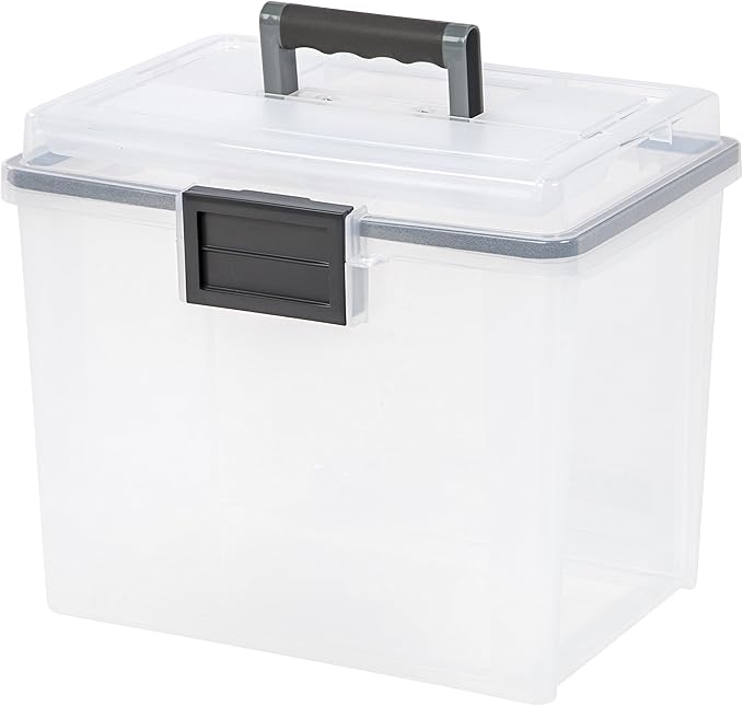 IRIS USA File Box WeatherPro Portable File Organizer Plastic File Box - Image 4