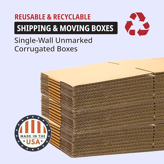 BOX USA Shipping Boxes Small 12"L x 8"W x 6"H 100-Pack, Corrugated Box - Image 3