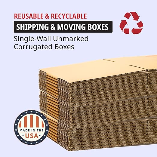 TAPE LOGIC 22x14x6 Flat Corrugated Boxes, 22L x 14W x 6H, Storage Box - Image 3