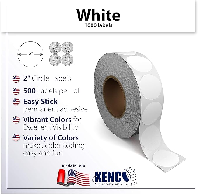 Kenco Color Coding Circle Dot Sticker Labels on a roll - Image 2