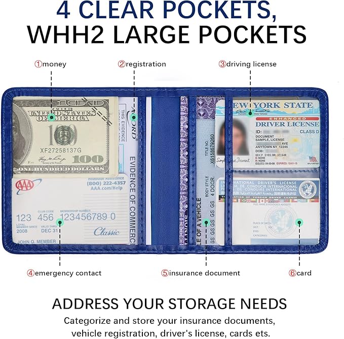 2-Pack Car Registration and Insurance Holder, Car Organization Vehicle Document - Image 4