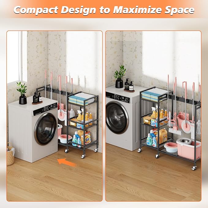 Broom and Mop Holder, MUNNAR Broom Storage Holder - Image 5