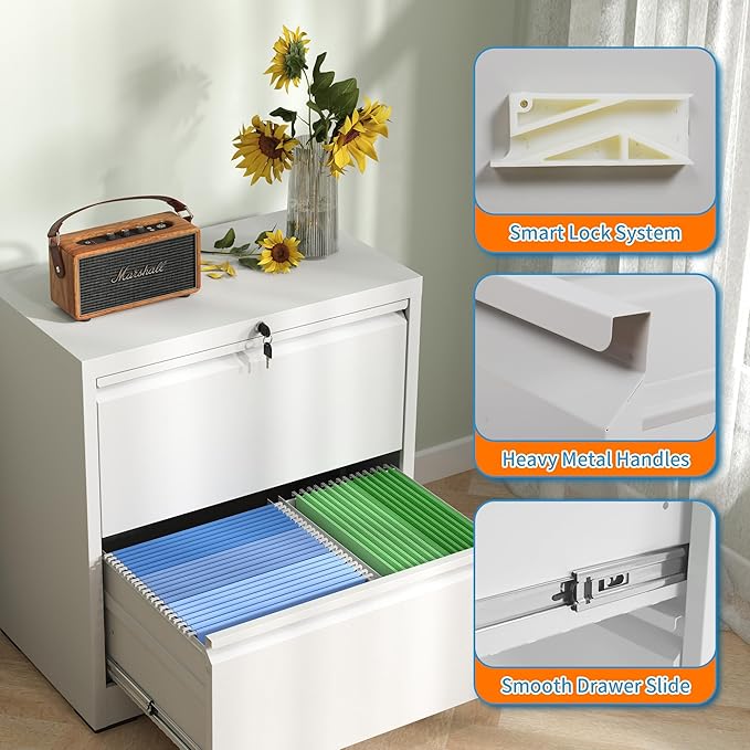 Lateral File Cabinets with 2 Drawer, Metal Lateral Filing Cabinet - Image 4