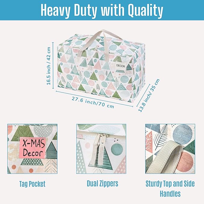 VENO 4 Pack Moving Bags and Large Christmas Decoration Storage Bins - Image 3