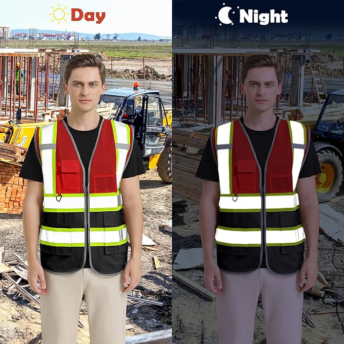 BeautyWill Custom Logo Safety Vest Class 2 High Visibility Reflective Vest - Image 7