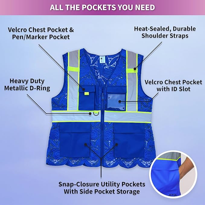 Lace-Mesh Safety Vest for Women & Men - Image 5