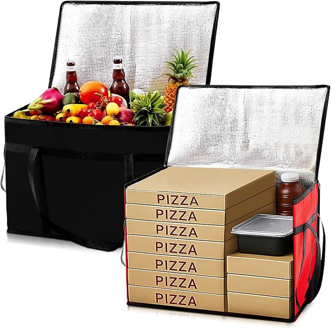 Maxcheck 2 Pcs Insulated Bags for Food Delivery XXXL Large Capacity Hot Grocery by Maxcheck