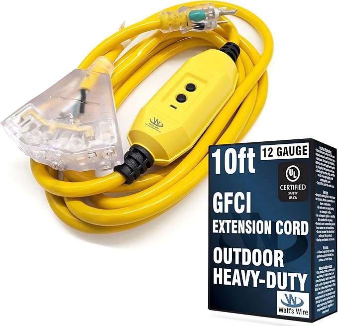 10 ft GFCI Extension Cord by WattsWire