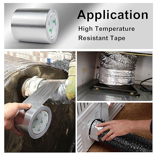 BOMEI PACK Adhesive Aluminum Foil Heat Shield Tape Barrier, Fiberglass Thermal - Image 8
