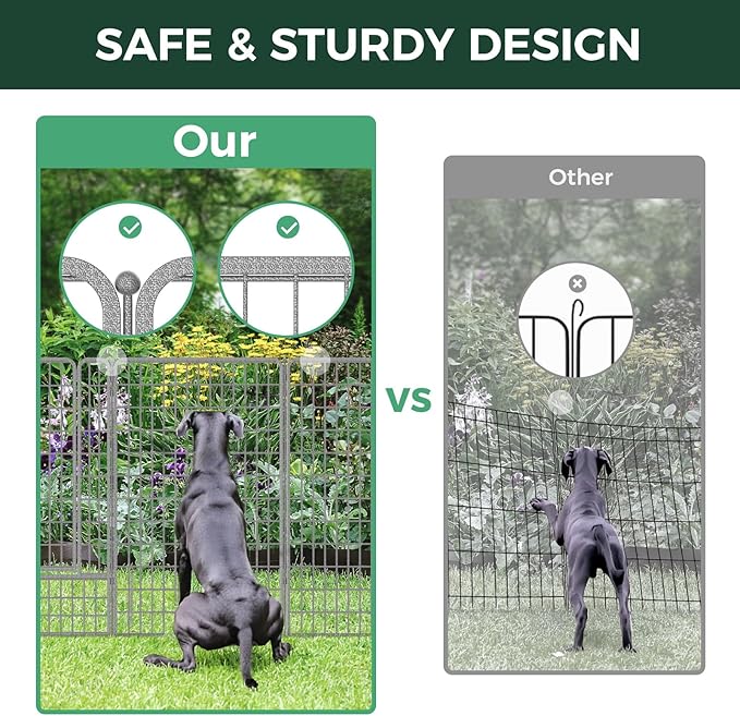 FXW Garden Fence Outdoor for The Yard – 50in x 62.6ft Heavy Duty Metal Animal - Image 4