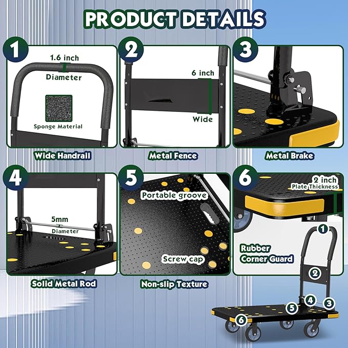Medium-Duty Foldable Platform Cart - Image 6