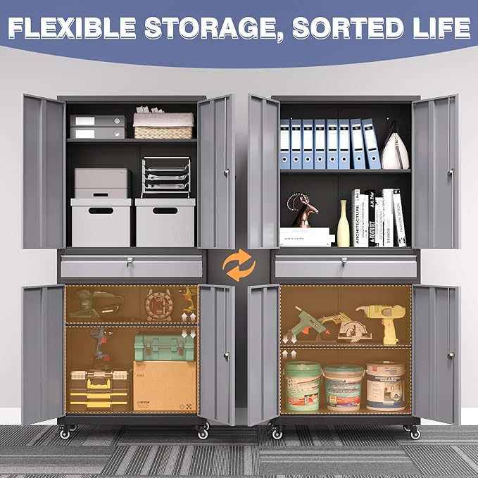 73" Metal Garage Storage Cabinet - Image 5
