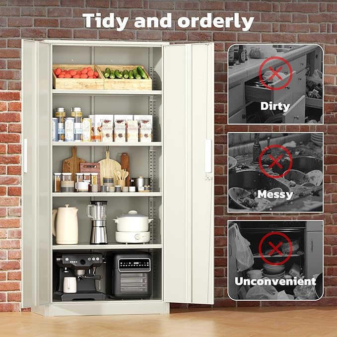 Greenvelly Metal Garage Storage Cabinet - Image 6