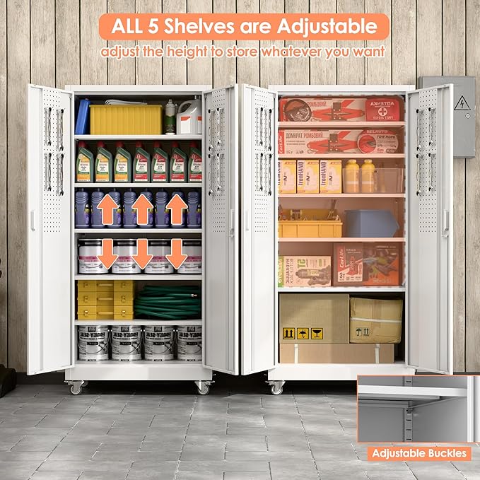 Aobabo Upgrade 71H''*34''W*18''D Metal Garage Storage Cabinet - Image 4