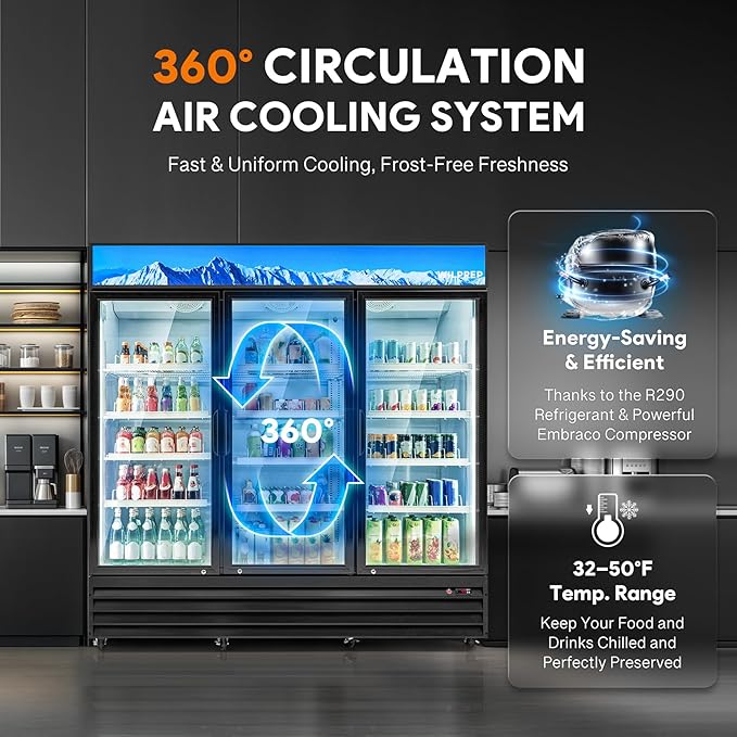 Wilprep Commercial Refrigerator, 72.4 cu. ft. Upright Beverage Display - Image 2