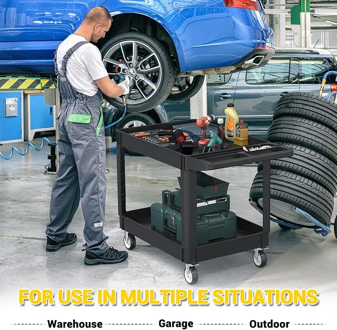 Heavy Service Utility Cart on Wheels, Tool Cart on Wheels, Service Cart - Image 7