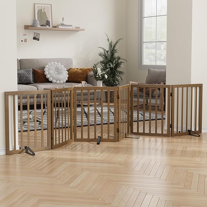 Dog Gate for Stairs, Foldable Dog Gate for Indoor Doorways House, Freestanding - Image 2