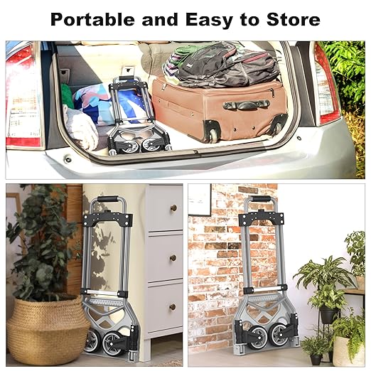 Folding Hand Truck Dolly Cart, 180LBS Portable Aluminum Hand Truck Foldable - Image 6