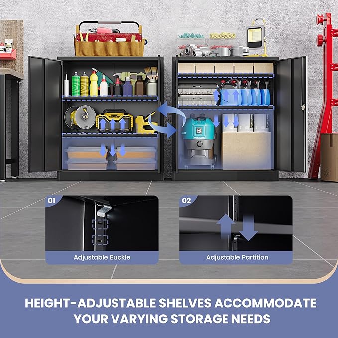 Metal Storage Cabinet, Wide & Deep Storage Cabinet - Image 4