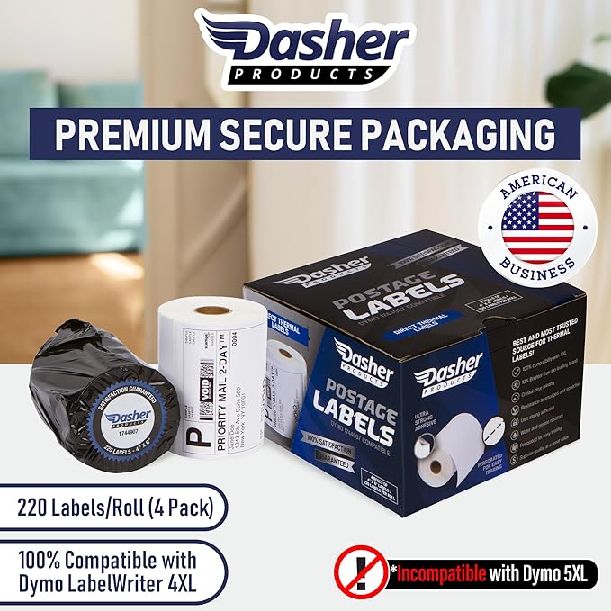 Dasher Products Thermal Shipping Labels Compatible - Image 2