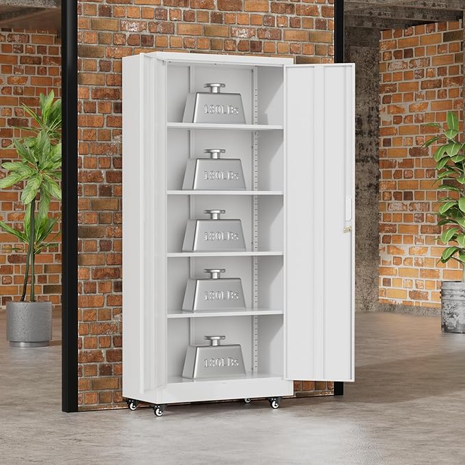 Greenvelly 73" Metal Storage Cabinet - Image 5