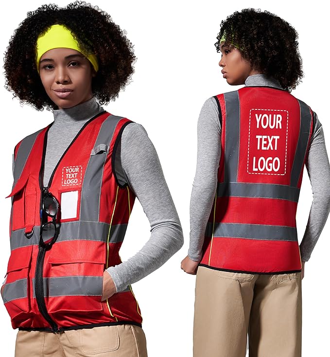 A-SAFETY High Visibility Reflective Safety Vest Customize Logo by A-SAFETY