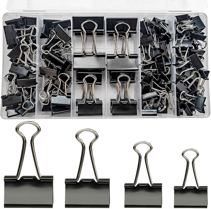 Binder Clips Assorted Sizes, 4 Sizes Cute Binder Clips Large Medium Binder Clip by Unknown
