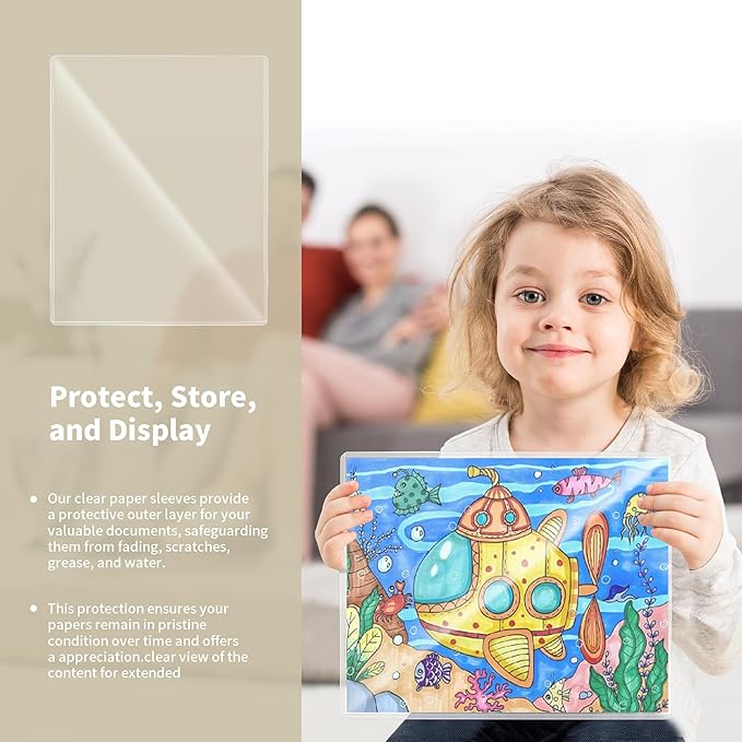 souG 15 Pack 8.5" x 11" Rigid Print Protectors, Paper Sleeves Photo Plastics - Image 6