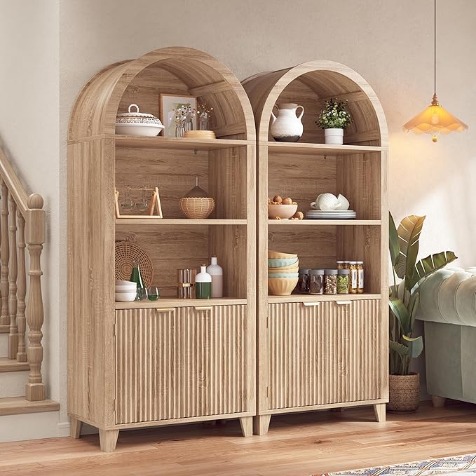 Arched Storage Cabinet, 5-Tier Pantry Cabinet - Image 3