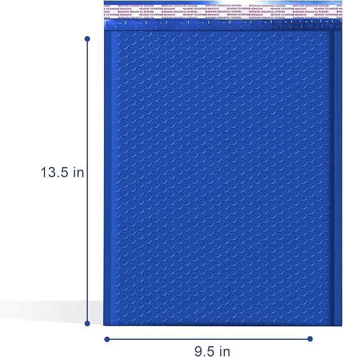 Royal Blue 9.5x14.5 Inch Poly Bubble Mailers #4 | Self Seal Large Padded - Image 2