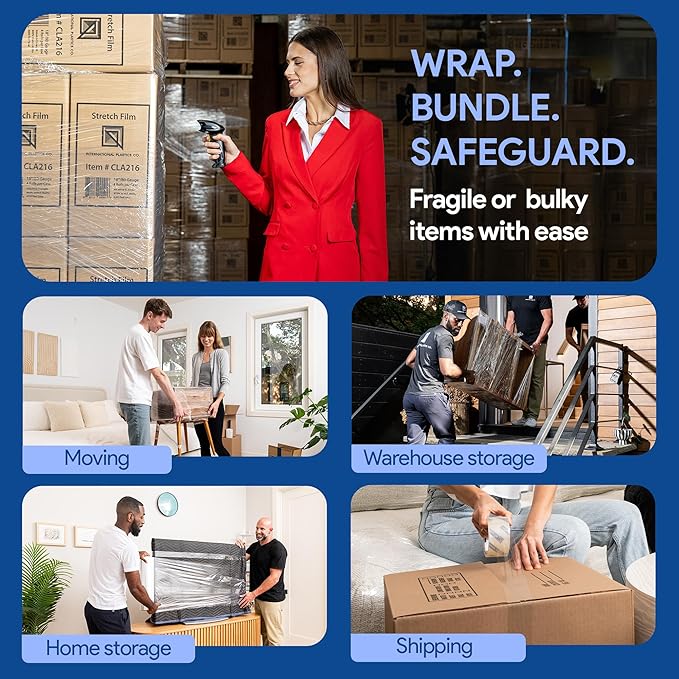 International Plastics Co. 4 Pack of 18" Plastic Stretch Film Wrap 1200 feet - Image 6