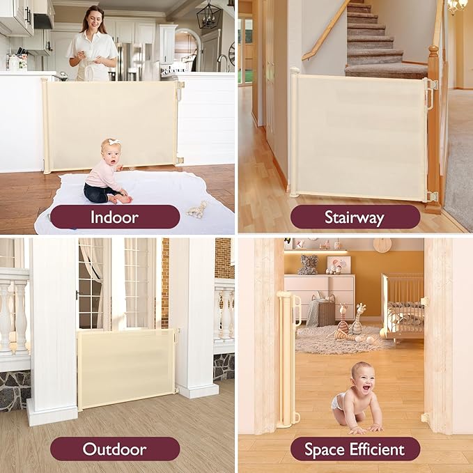 Retractable Baby Gate, Momcozy Extra Wide Mesh Baby Gates - Image 5