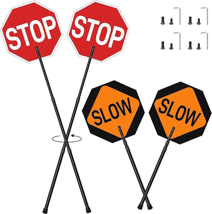 2 Pack Stop Slow Sign 18 x 18 Inches by KERTY