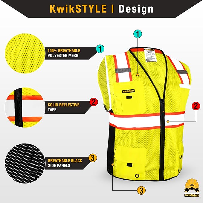 KwikSafety - Charlotte, NC - BIG KAHUNA Safety Vest Class 2 ANSI OSHA - Image 2