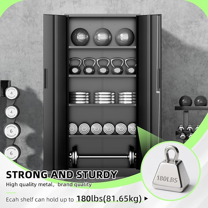 SUNCROWN 72" Metal Storage Cabinet - Image 7