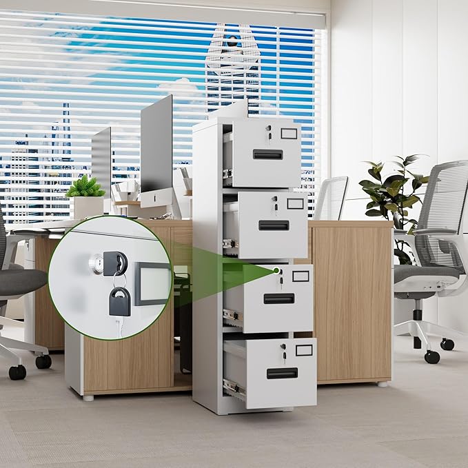 Aobabo 4 Drawer File Cabinet, Metal Filing Cabinet - Image 7