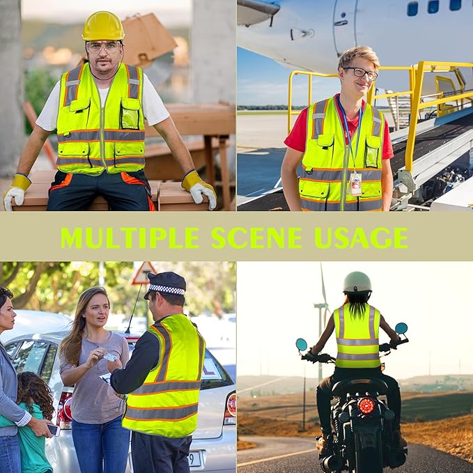 Reflective Safety Vest for Men Women, High Visibility Safety Vest - Image 6